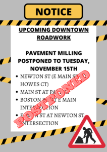 Downtown Roadwork announcement