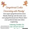 Gingebread Cookie decorating flyer