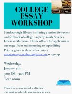 College Essay Workshop flyer