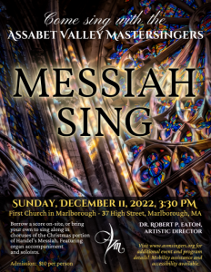 Messiah Sing AVM 2022 concert flyer