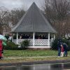 Some families sought shelter while waiting for Santa to arrive