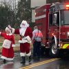 Santa arrived by Fire Truck