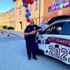 School Resource Officer Kevin Landry at Trottier's celebration for outgoing 8th graders last spring. (from Facebook)