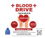 Feb 9th Blood Drive flyer