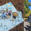 The Trails Committee's Forest Bathing walk in May was capped off by a Forest Tea Party. In October they held a History Walk on the Peninsula Trail. Both were supported by a Choate Grant (photos cropped from Facebook)