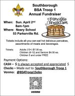 Boy Scout Pancake Breakfast 2023 flyer