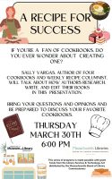 Cookbook writing event flyer