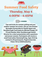 Summer Food Safety flyer