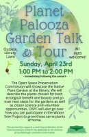 Planet Palooza Garden Talk and tour flyer