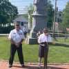 Memorial Day 2023 Trottier 8th grader Chris LaFlamme reading the Gettysburg address at Civil War monument