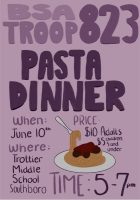 Troop 823 Pasta Dinner flyer
