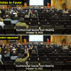 October 2022 votes on supporting a policy to only allow the American flag to be flown on Town properties. (images edited from Southborough Access Media video)