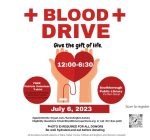 BLOOD DRIVE - July 6 flyer