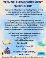 Teen Self-Empowernment Workshop flyer