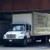 Truck jammed under bridge on River St (edited from photo contributed by John Kendall)