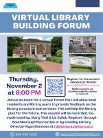Library Building Virtual Forum Flyer
