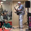 2022 holiday party at the Senior Center and Elderly Brothers from one of their performances - images cropped from Facebook and YouTube