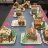 Gingerbread houses from workshops in prior years (photos edited from Facebook posts)