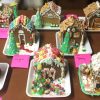 Gingerbread houses from workshops in prior years (photos edited from Facebook posts)