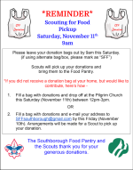 Scouting for Food pickup reminder