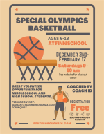 Special Olympics Basketball flyer