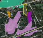 Boby Heavey properties (outlined in yellow) and nearby conservation land