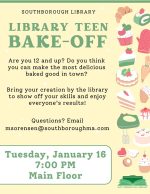 Library Teen Bake Off flyer