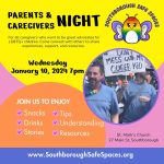 Safe Spaces parent night flyer