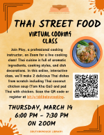 Thai Street Food Virtual Cooking Class flyer
