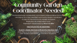 Community Garden Coordinator Needed flyer