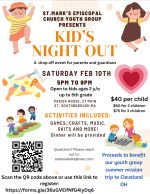 Kids Night Out - Feb 10 flyer