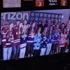 Award Ceremony on the big screen at Bruins home game