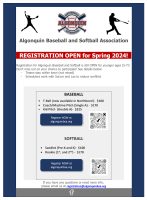 Algonquin Baseball & Softball flyer