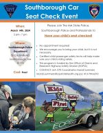 Car seat check event flyer