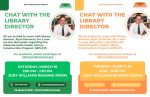 Library Director chats flyers