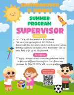 Summer Program Supervisor flyer