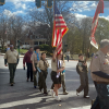 Boroughs BSA Troop 823 in parade - Veterans Day 2024 Observances (photo by Beth Melo)