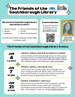 Friends of the Library flyer for June events