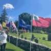 Historic Military flags flown outside the Old Burial Ground