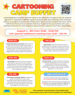2025 cartooning camp buffet flyer