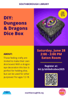 DIY D&D Dice Box craft flyer