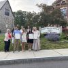 Contributed photo of L-R: State Rep Kate Donaghue and SAC members Lisa Braccio, Christine Pearson, Stephanie Butler, and Isabelle Murphy, with four of the scholarship recipients
