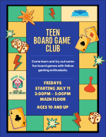 Teen Board Game Club flyer