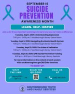Suicide Prevention Awareness Month Info Sessions flyer 2025