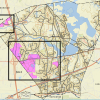 Industrial Park Zoning highlighted in pink (edited from Town GIS Map)