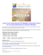 Messiah Community Chorus call for 2025 singers