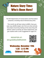 November Nature Story Time flyer