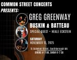 Common St Concerts November 2025 flyer