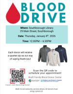 Blood Drive Jan 2026 flyer