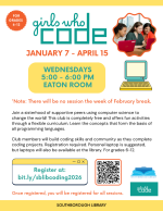 Girls Who Code 2026 flyer